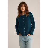 WE Fashion - Gebreid Vest - Turkoois - Wolmix - Regular Fit