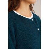 WE Fashion - Gebreid Vest - Turkoois - Wolmix - Regular Fit