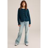 WE Fashion - Gebreid Vest - Turkoois - Wolmix - Regular Fit