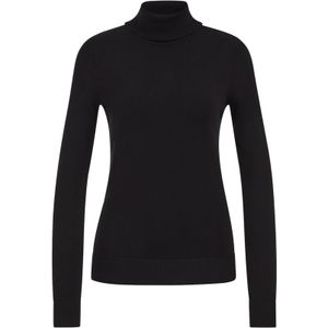 WE Fashion - Dames Fijngebreide Coltrui - Zwart - Regular Fit - Viscose