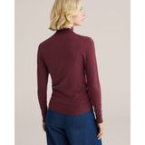 WE Fashion - Dames fijngebreide coltrui - Donkerrood - Regular fit - Viscose