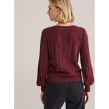 WE Fashion - Gebreide Trui - Bordeauxrood - Regular Fit