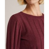 WE Fashion - Gebreide Trui - Bordeauxrood - Regular Fit