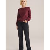 WE Fashion - Gebreide Trui - Bordeauxrood - Regular Fit