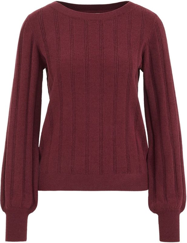 WE Fashion - Gebreide Trui - Bordeauxrood - Regular Fit