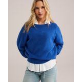 WE Fashion - Oversized Trui - Kobaltblauw