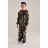 WE Fashion - Fleece Pyjama - Donkergroen
