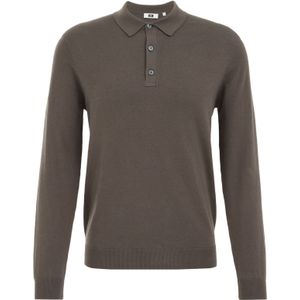 Fundamentals - Heren Regular Fit - Fijngebreide Polo - Legergroen - Katoen