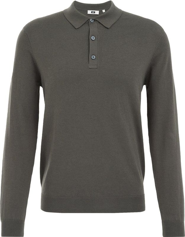 Fundamentals - Heren Regular Fit - Fijngebreide Polo - Legergroen - Katoen