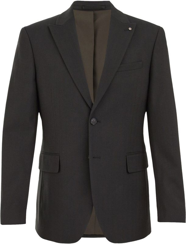 WE Fashion - Slim Fit Colbert - Donkergroen - Met Print