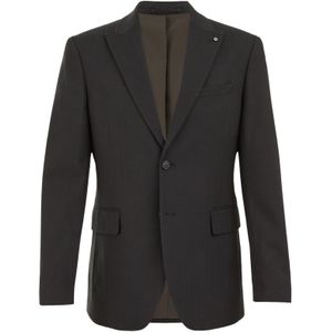 WE Fashion - Slim Fit Colbert - Donkergroen - Met Print