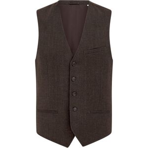 WE Fashion - Slim Fit Gilet - Donkerbruin