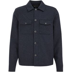 WE Fashion - Overshirt - Donkerblauw - Boxy Fit - Lange Mouwen
