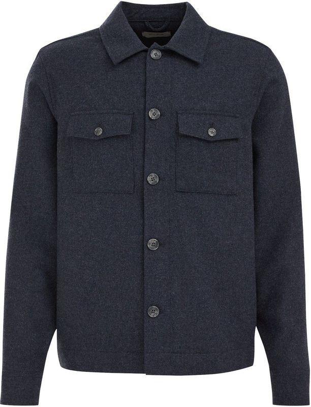 WE Fashion - Overshirt - Donkerblauw - Boxy Fit - Lange Mouwen