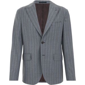 WE Fashion - Wollen Colbert - Grijs - Slim Fit