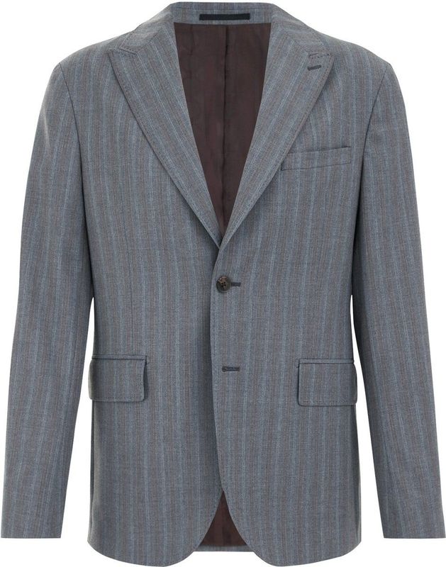 WE Fashion - Wollen Colbert - Grijs - Slim Fit