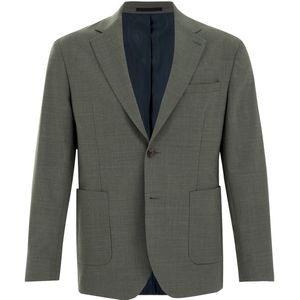 WE Fashion - Wollen Colbert - Groen - Slim Fit