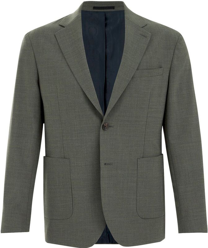 WE Fashion - Wollen Colbert - Groen - Slim Fit