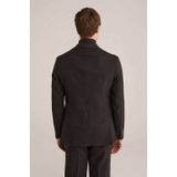 WE Fashion - Wollen Colbert - Donkerbruin - Met Textuur