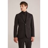 WE Fashion - Wollen Colbert - Donkerbruin - Met Textuur