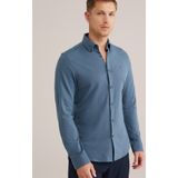 Fundamentals - Slim Fit Overhemd - Grijsblauw - Katoen