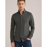 Fundamentals - Slim Fit Overhemd - Legergroen - Katoen