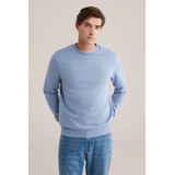 WE Fashion - Regular fit Sweater - Lichtblauw - Katoen