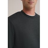 WE Fashion - Regular fit Sweater - Donkergroen - Katoen
