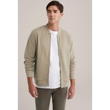 WE Fashion - Gebreid Vest - Taupe - Normale Pasvorm - Lange Mouw