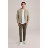 WE Fashion - Gebreid Vest - Taupe - Normale Pasvorm - Lange Mouw