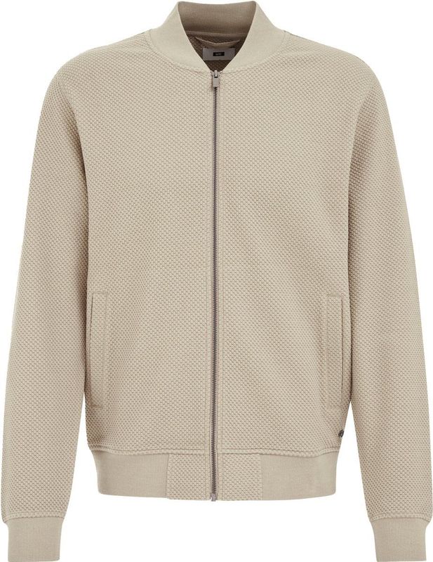 WE Fashion - Gebreid Vest - Taupe - Normale Pasvorm - Lange Mouw