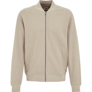 WE Fashion - Gebreid Vest - Taupe - Normale Pasvorm - Lange Mouw