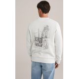 WE Fashion - Sweatshirt - Lichtbeige - Zwart