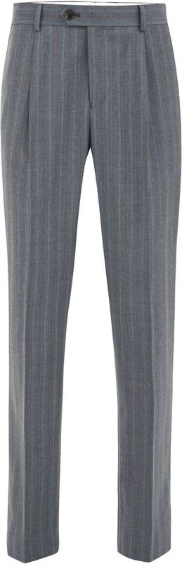 WE Fashion - Slim Pantalon - Grijs - Wol