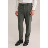 WE Fashion - Wollen Slim Pantalon - Donkergroen