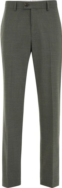 WE Fashion - Wollen Slim Pantalon - Donkergroen