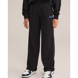 WE Fashion - Meisjes Straight Fit Joggingbroek - Zwart
