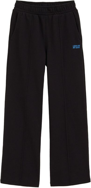 WE Fashion - Meisjes Straight Fit Joggingbroek - Zwart