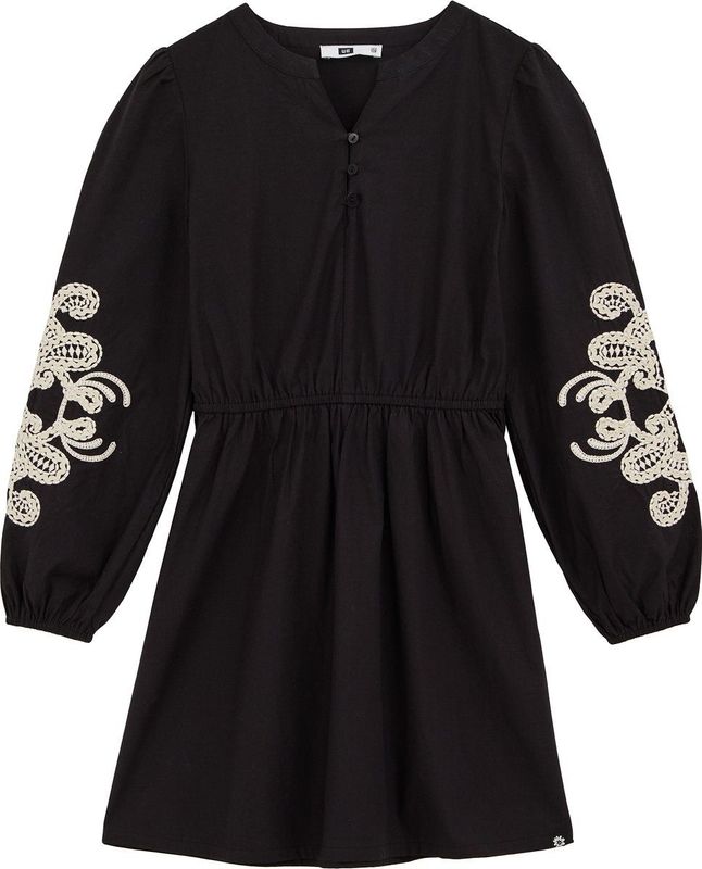 WE Fashion - Jurk - Zwart - Regular fit - Katoen