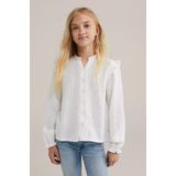 WE Fashion - Blouse - Meisjes - Regular Fit - Ronde Hals met Ruches
