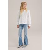 WE Fashion - Blouse - Meisjes - Regular Fit - Ronde Hals met Ruches