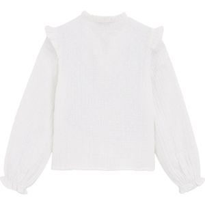 WE Fashion - Blouse - Meisjes - Regular Fit - Ronde Hals met Ruches
