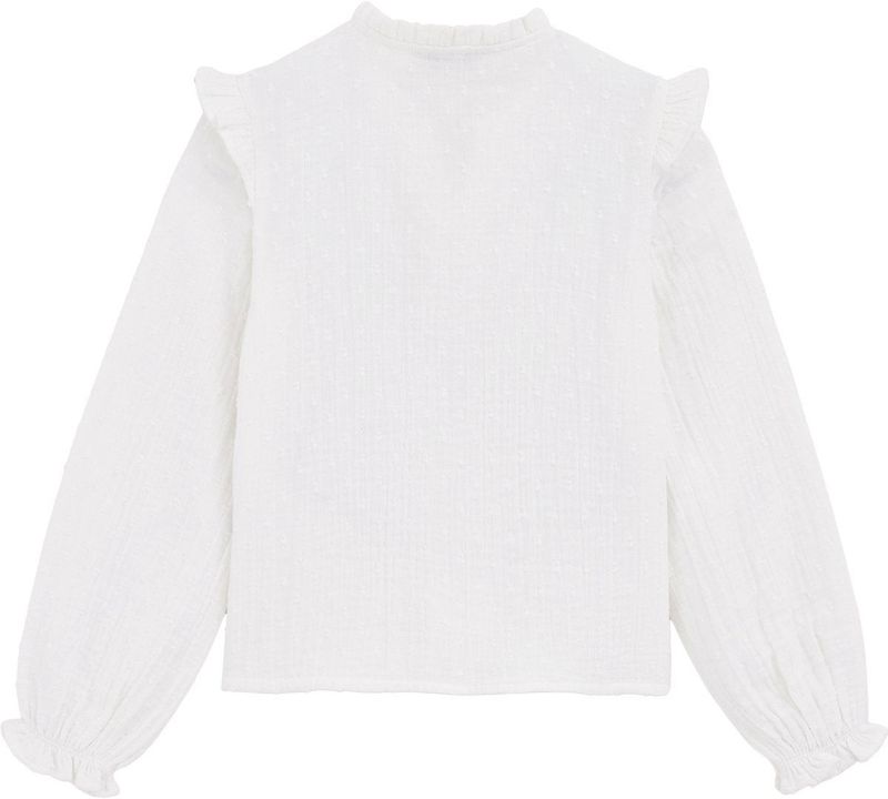 WE Fashion - Blouse - Meisjes - Regular Fit - Ronde Hals met Ruches