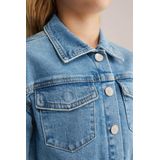 WE Fashion - Denim Jurk - Meisjes - Regular Fit - Lange Mouwen