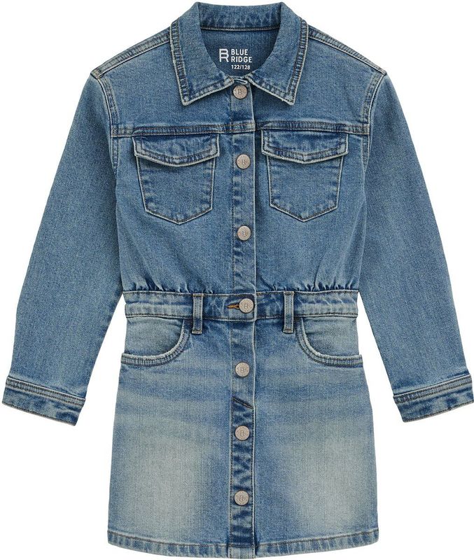 WE Fashion - Denim Jurk - Meisjes - Regular Fit - Lange Mouwen