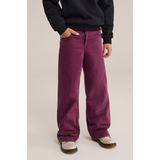 WE Fashion - Jeans - Aubergine - Wide Leg - Lang