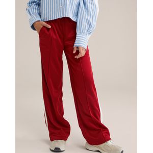 WE Fashion Broek  wijnrood / wit