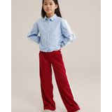 WE Fashion Broek  wijnrood / wit