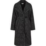 WE Fashion - Wollen Trenchcoat - Zwart/Grijs - Visgraat