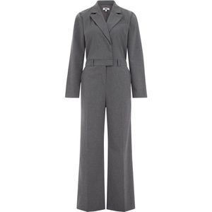 WE Fashion - Dames Jumpsuit - Overslaghals - Wijde Pijpen - Lange Mouwen
